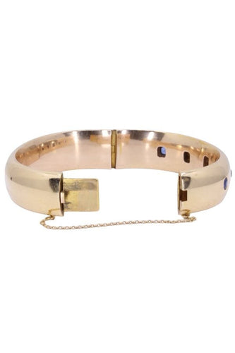 Bracelet BRACELET JONC OUVRANT SAPHIRS DE CEYLAN ET DIAMANTS 58 Facettes 079651