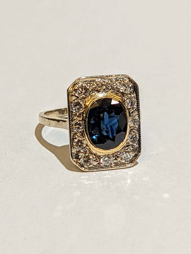 Bague Bague en or saphir diamants 58 Facettes