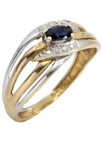 Bague BAGUE MODERNE SAPHIR ET DIAMANTS 58 Facettes 054841