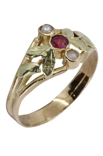 Bague BAGUE NAPOLÉON III PERLES ET RUBIS 58 Facettes 061351