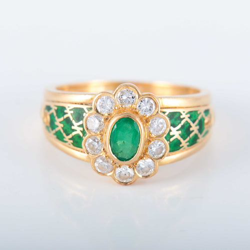 Bague KORLOFF bague marguerite émeraude 58 Facettes