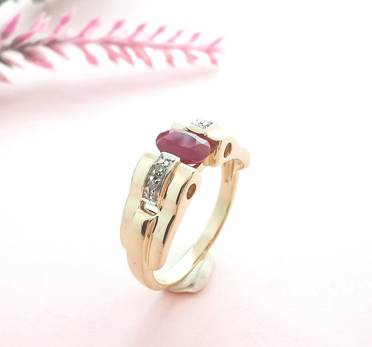 Bague Bague Rubis Diamants 58 Facettes AA 1618