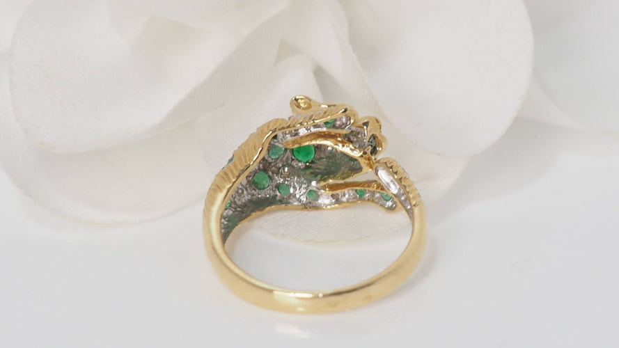 Bague 53.5 Bague Panthère émeraudes et diamants 58 Facettes 31862