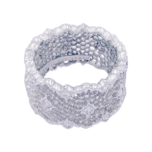 Bague 53 Bague Buccellati, "Tulle", or blanc, diamants. 58 Facettes 32701