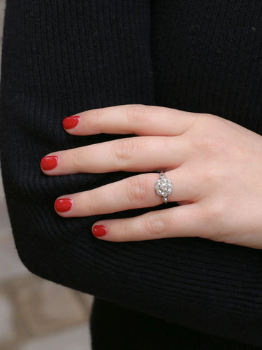 Bague Bague marguerite ancienne diamants 58 Facettes J126