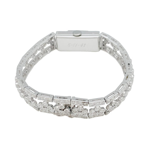 Montre Montre Art Déco en platine, or blanc et diamants. 58 Facettes 31334