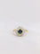 Bague 50 Bague Marguerite Or jaune Platine Diamants Saphir rond 58 Facettes J185