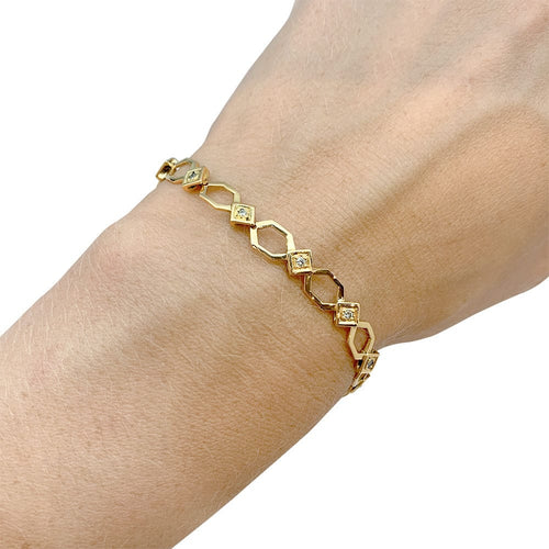 Bracelet Bracelet en or jaune, diamants 58 Facettes 31641