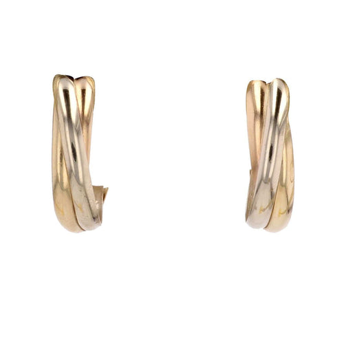 Boucles d'oreilles Demi créoles 3 ors 58 Facettes CVBO17