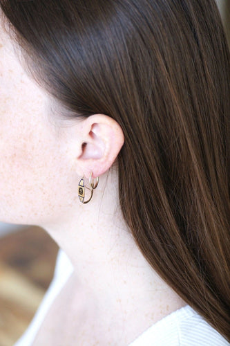 Boucles d'oreilles Boucles d'oreilles poissardes or rose et émail 58 Facettes