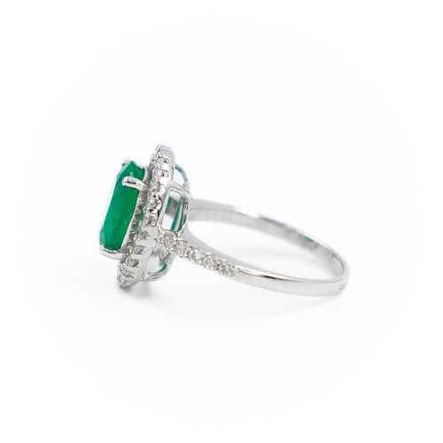 Bague 53 Bague Pompadour Or blanc Emeraude 58 Facettes 2150305CN