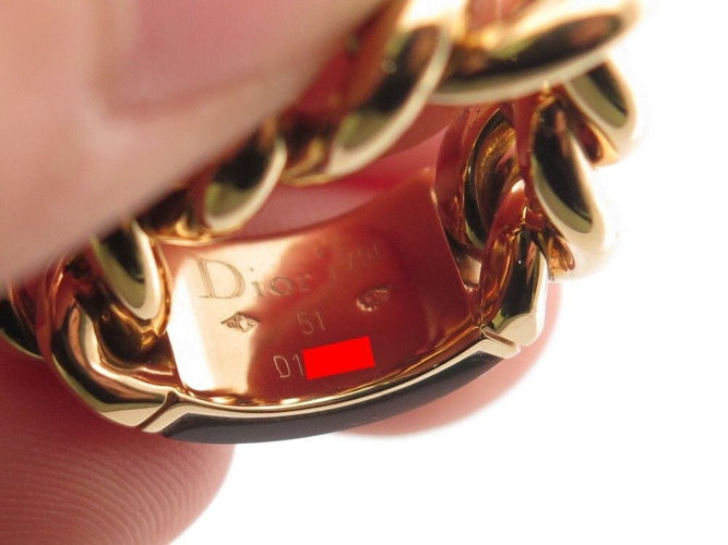 Bague 51 bague CHRISTIAN DIOR gourmette gm oeil de tigre or jaune 18k 58 Facettes 256695
