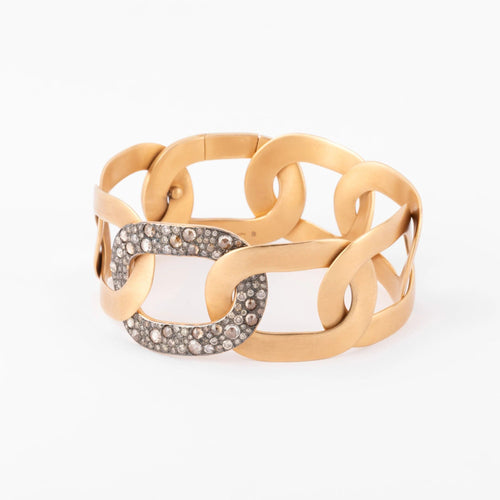 Bracelet Bracelet or rose et diamants blancs et cognacs de la maison Pomellato 58 Facettes