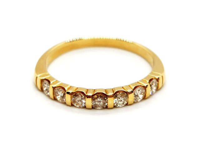 Bague 55 Bague Demie alliance Or jaune Diamant 58 Facettes 1292390CN