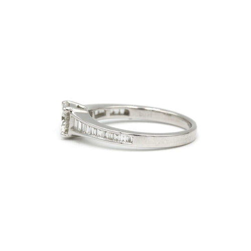 Bague 54 Bague solitaire Or blanc Diamant 58 Facettes 120402R-220256R