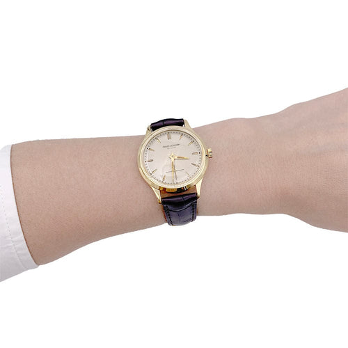 Montre Montre Jaeger Lecoultre, or jaune, cuir. 58 Facettes 32675