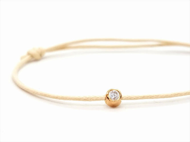 Bracelet Bracelet Cordon Or rose Diamant 58 Facettes 578881RV