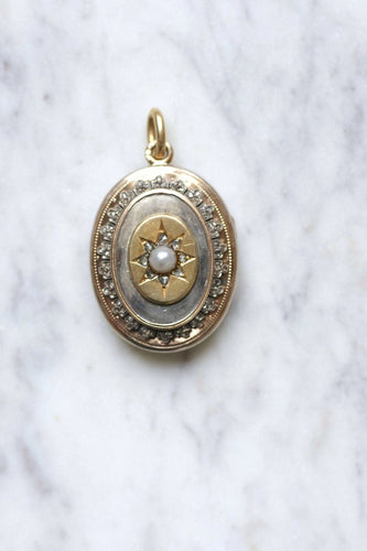 Pendentif Médaillon ancien or, argent, et diamants 58 Facettes