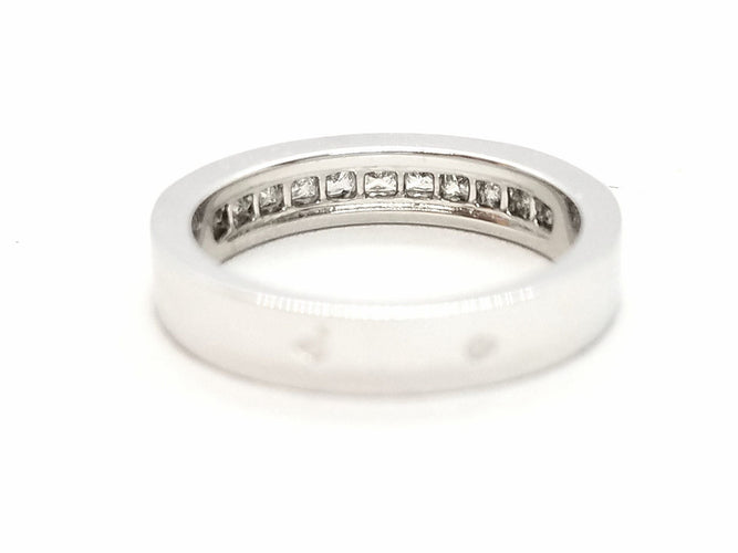 Bague 54 Bague Demie alliance Or blanc Diamant 58 Facettes 578776RV