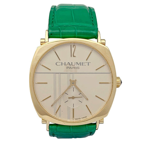 Montre Montre Chaumet, "Dandy" en or jaune sur cuir. 58 Facettes 32006