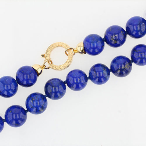 Collier Collier de perles de lapis lazuli et fermoir en or 58 Facettes 21-720