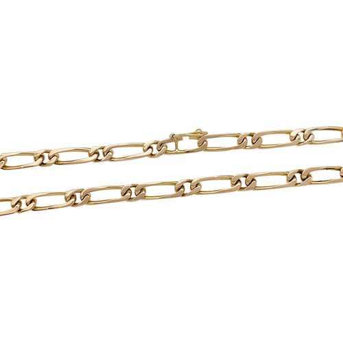 Collier Chaîne maille figaro en or rose. 58 Facettes 31723