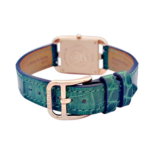 Montre Montre Hermès, "Cape Cod", or rose, diamants, cuir. 58 Facettes 33529