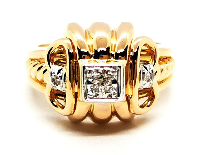 Bague 52 Bague Art déco Or jaune Diamant 58 Facettes 1969308CN