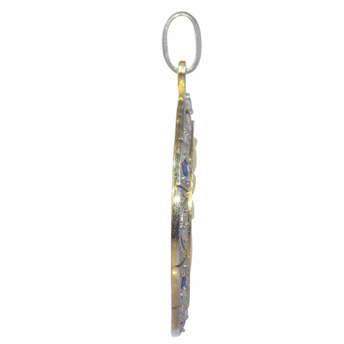 Pendentif Médaille Marie Art déco diamants et saphirs 58 Facettes 23191-0422
