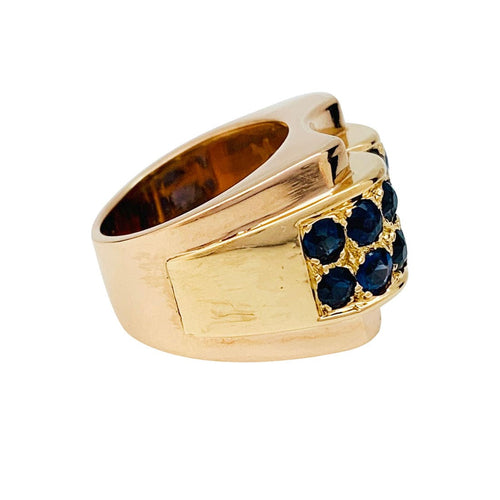 Bague 48 Bague Tank or rose, saphirs. 58 Facettes 31020