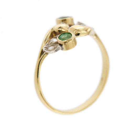 Bague 53 Bague Feuillage émeraudes et diamants 58 Facettes 29565