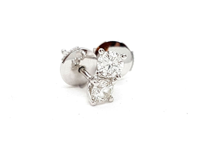 Boucles d'oreilles Boucles d'oreilles Puces Or blanc Diamant 58 Facettes 06426CD