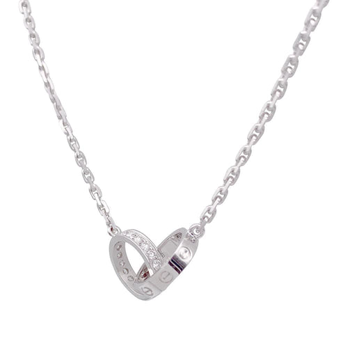 Collier Collier Cartier, "Love", en or blanc, diamants. 58 Facettes 32215