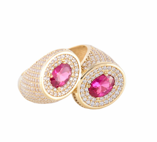 Bague BAGUE "ETREINTE" OR & ZIRCONIUMS 58 Facettes BO/220090