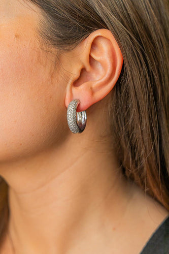 Boucles d'oreilles Boucles d'oreilles Créoles Or blanc Diamant 58 Facettes 2685950CN