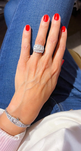 Bague Bague Jarretière Platine Diamants 58 Facettes 1