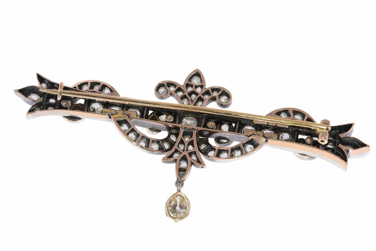 Broche broche de barre de diamant antique vintage 58 Facettes 23249-0329