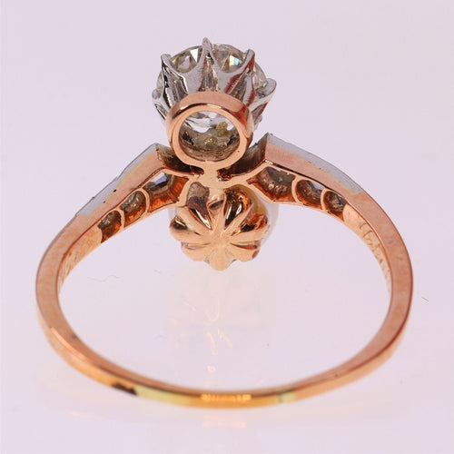 Bague 58 Bague Toi & Moi diamants et perle 58 Facettes 22327-0067