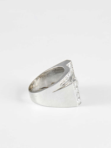 Bague 54.5 Bague Art Déco Platine Diamants 58 Facettes