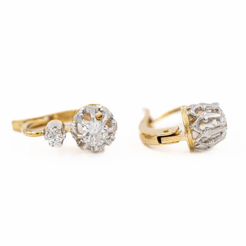 Boucles d'oreilles Boucles d'oreilles Dormeuses Or jaune Diamant 58 Facettes 2140173CN