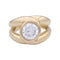 Bague 50 Bague entrelacée or jaune sertie d'un diamant. 58 Facettes 33603