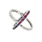 Bague 55 Bague Art Déco avec saphirs, rubis et diamants 58 Facettes 28944