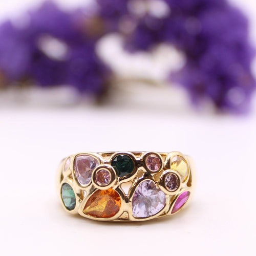 Bague Bague Moderne or jaune, pierres fines 58 Facettes