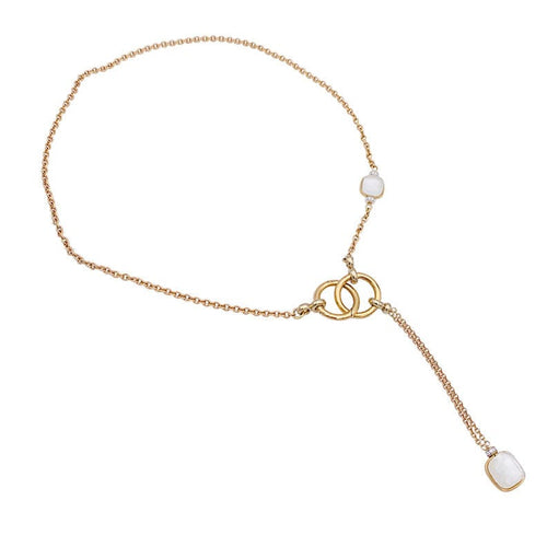 Collier Collier Pomellato, "Nudo", or rose, diamants, nacres blanches, topazes blanches. 58 Facettes 32762