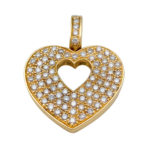 Pendentif Pendentif Poiray, "Coeur secret", en or jaune et diamants. 58 Facettes 31456