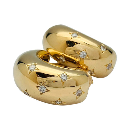 Boucles d'oreilles Boucles d'oreilles or jaune et diamants. 58 Facettes 31828