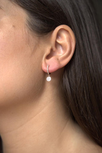 Boucles d'oreilles Ginette NY Boucles d'oreilles Créole Solo mini diamond ever hoop Or jaune diamant 58 Facettes 2595539CN