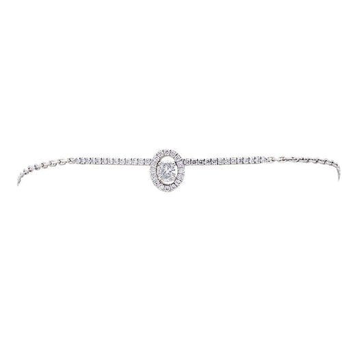 Bracelet Bracelet Messika, modèle "Glam'Azone", or blanc et diamants. 58 Facettes 33154