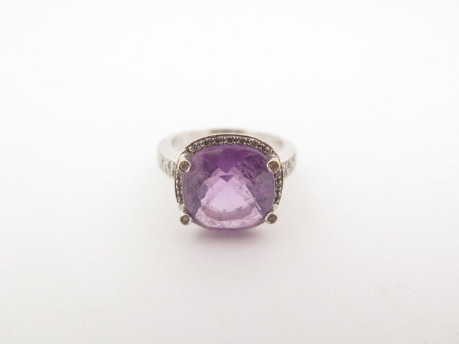 Bague 56 bague POIRAY filles antik t56 en or blanc 18k amethyste et diamants 58 Facettes 247740