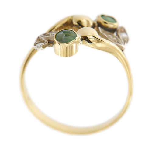 Bague 53 Bague Feuillage émeraudes et diamants 58 Facettes 29565